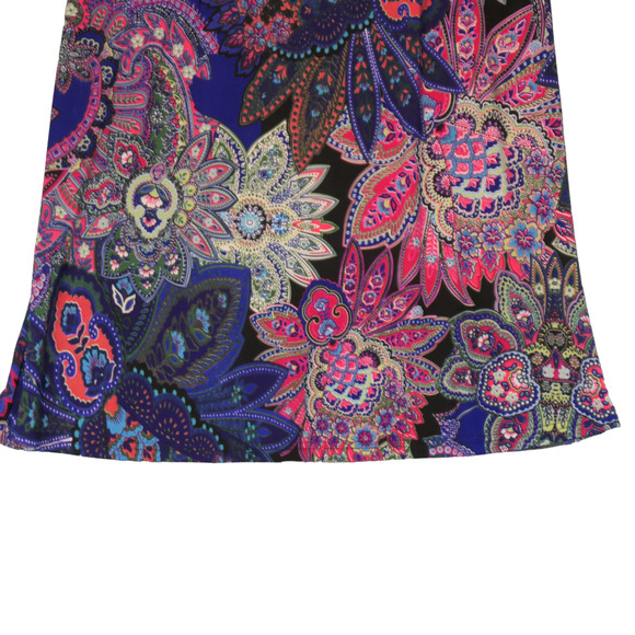 Reborn Sheath Dress Womens Large Blue Purple Multi Floral Flare Sleeves Boho - Picture 4 of 11